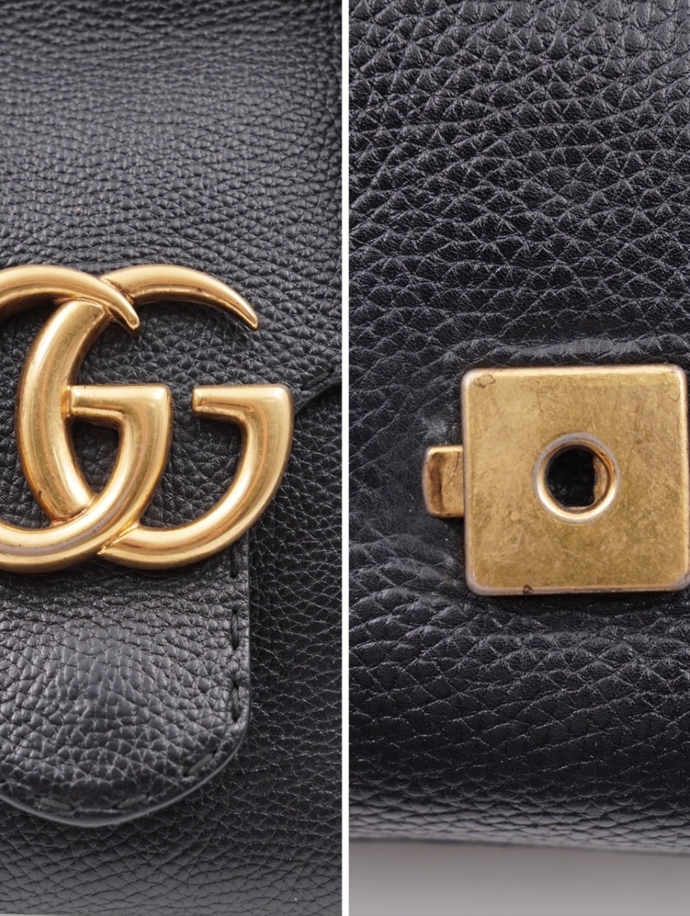 CH05 💗 Gucci GG Marmont Top Handle Bag Leather Small satchel - Picture 9 of 15
